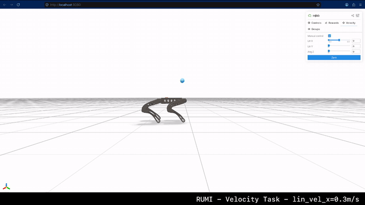 Rumi sim locomotion at 0.3 m/s