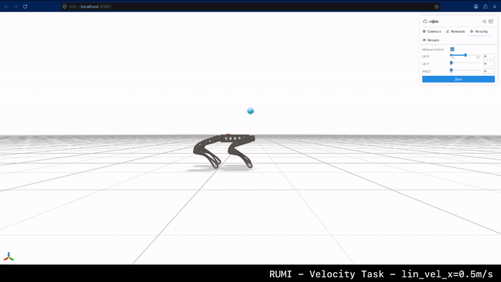 Rumi sim locomotion at 0.5 m/s